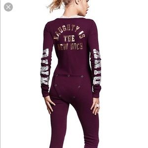 Victoria secret pink thermal onesie